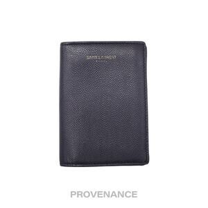 🔴 Saint Laurent Paris SLP Pocket Card Wallet - Navy Leather